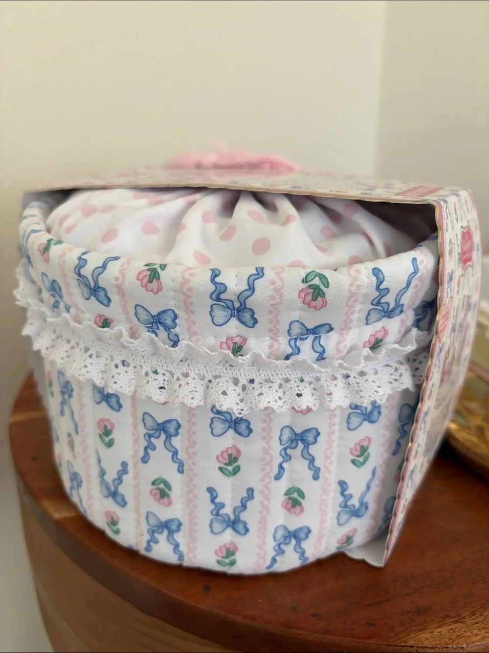 Blue Bow 🎀 Bucket Cosmetic Bag
